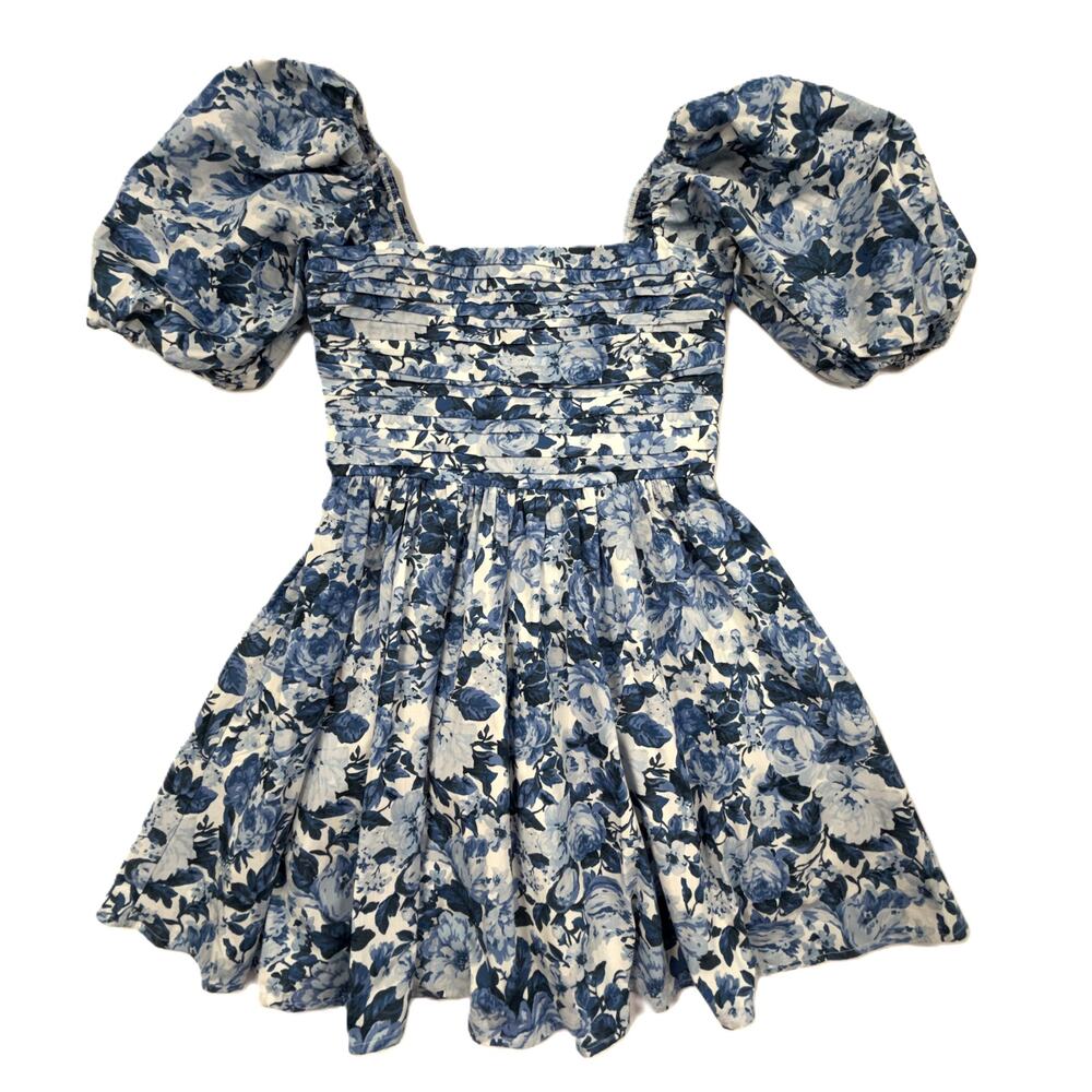 Abercrombie & Fitch Emerson Blue Floral Short Dress Size S - Picture 2 of 13